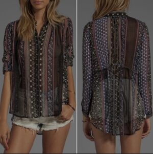 Free People Sheer "Moonlight Mile" Blouse